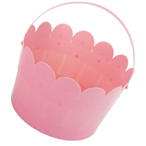 Pink Plastic Easter Bucket With Handle Egg Hunt 12.5cm x 17cm