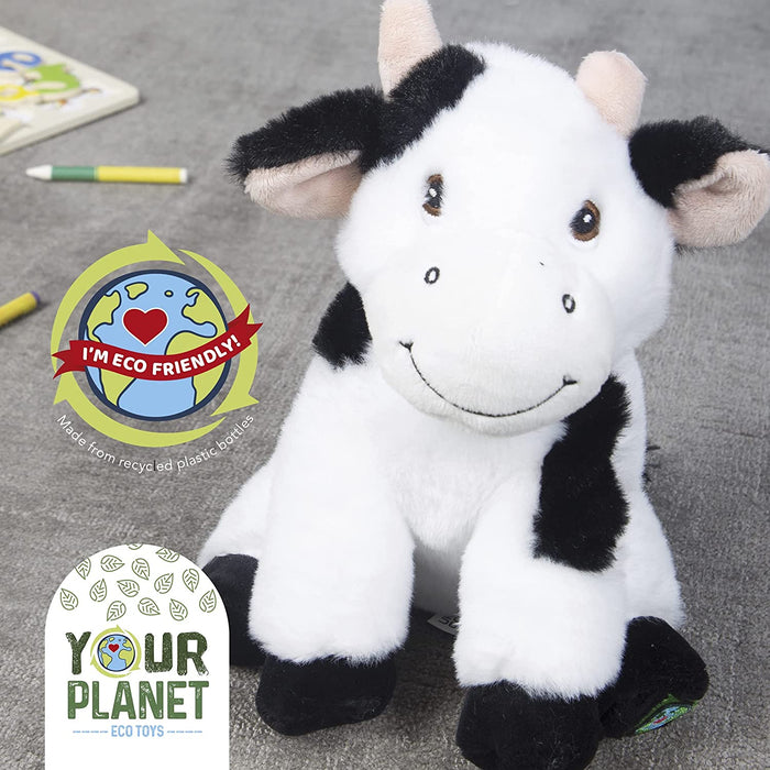 Cow Soft Toy Eco Friendly Plush 100% Recylcled Cuddly Environmental 30cm