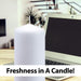 Fresh Linen 20cm Pillar Candle Luxury Scented White Decor