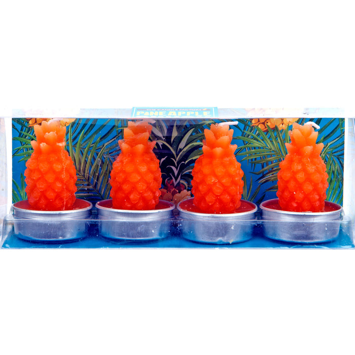 Scented Orange Pineapple Tealights Tropical Fruit Candle (4 Pack)