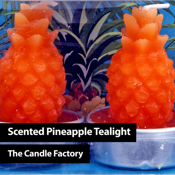 Scented Orange Pineapple Tealights Tropical Fruit Candle (4 Pack)