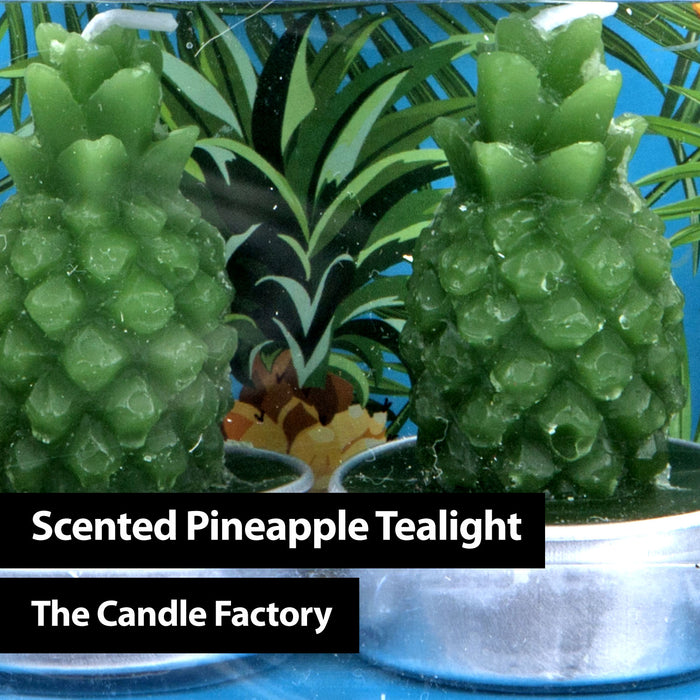 Scented Green Pineapple Tealights Tropical Fruit Candle (4 Pack)