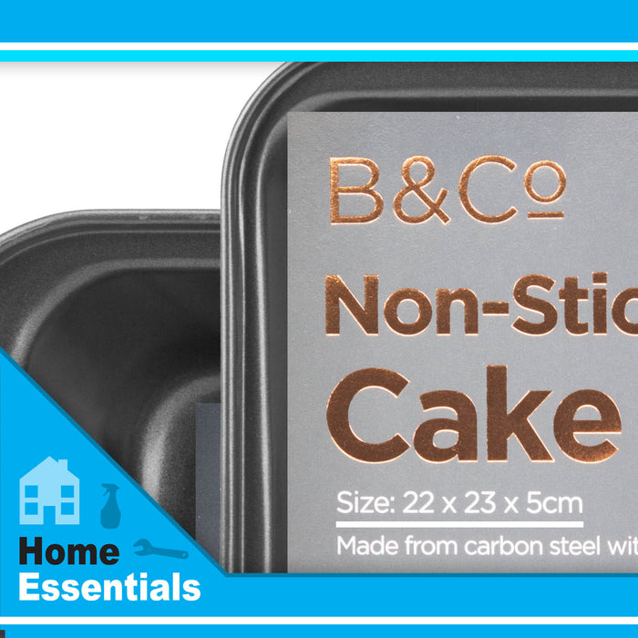 Square Cake Baking Pan 23cm Non Stick B&Co