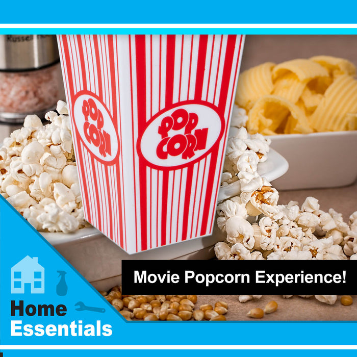 Tapered Square Plastic Popcorn Reusable Container, Popcorn Carton 19cm