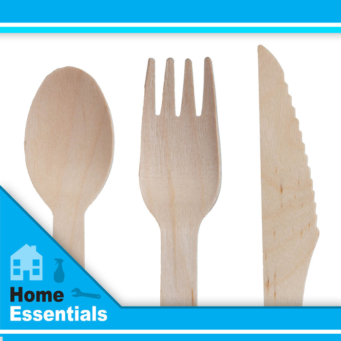 Biodegradable Wood Cutlery Set Sustainable Birchwood - Eco Connection