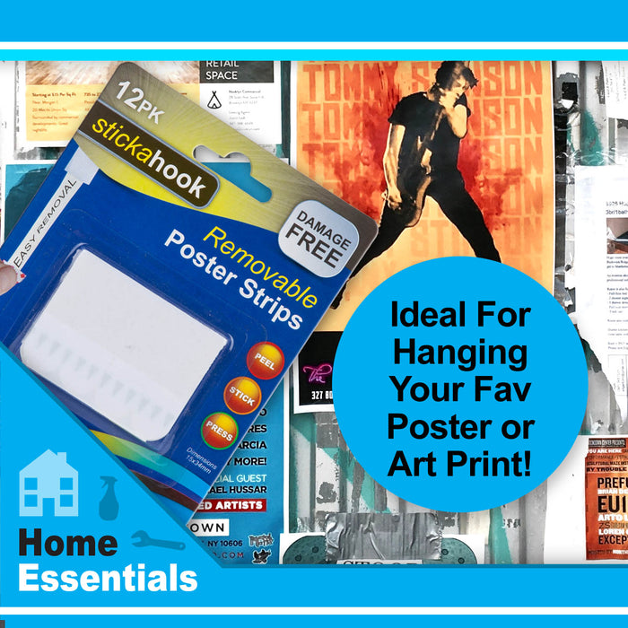 Removable Poster Strips (Pack of 12) hanging solutions, Adhesive