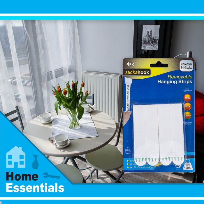 Removable Large Clear Hooks, Pack of 6, Hanging Solutions 2. 7cm x 1. 2cm