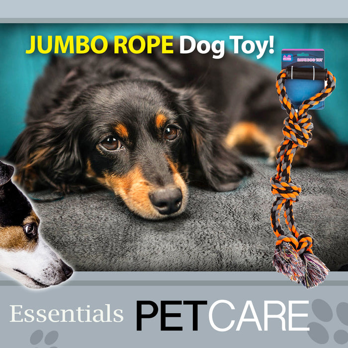 Orange Double Knot Rope Jumbo Dog Toy With Handle - Pet-Pro