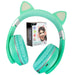 Cat Wireless Headphones Cute Pastel Ears, Padded & Foldable - Boom