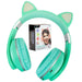Cat Wireless Headphones Cute Pastel Ears, Padded & Foldable - Boom