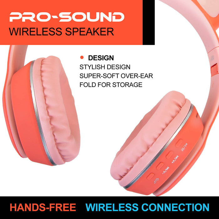 Pink Cat Wireless Headphones Cute Pastel Ears