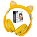 Yellow Cat Wireless Headphones Cute Pastel Ears