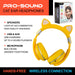 Yellow Cat Wireless Headphones Cute Pastel Ears