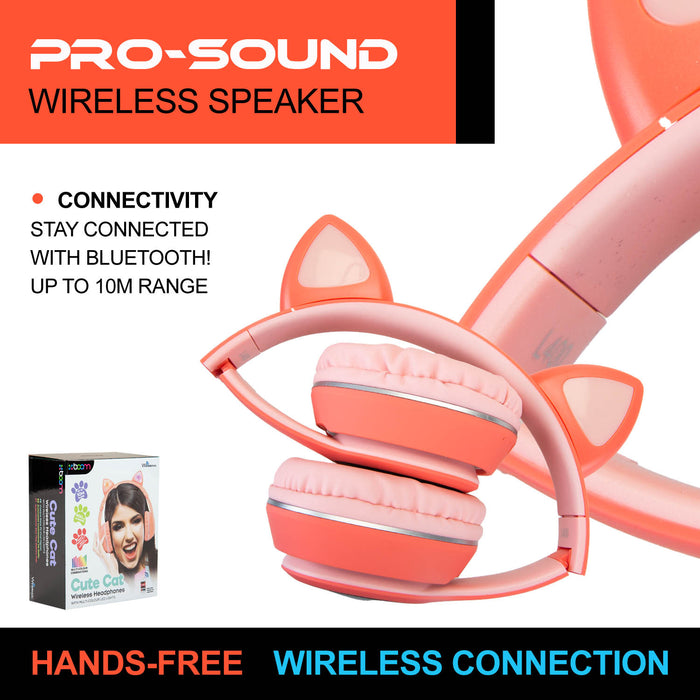 Yellow Cat Wireless Headphones Cute Pastel Ears