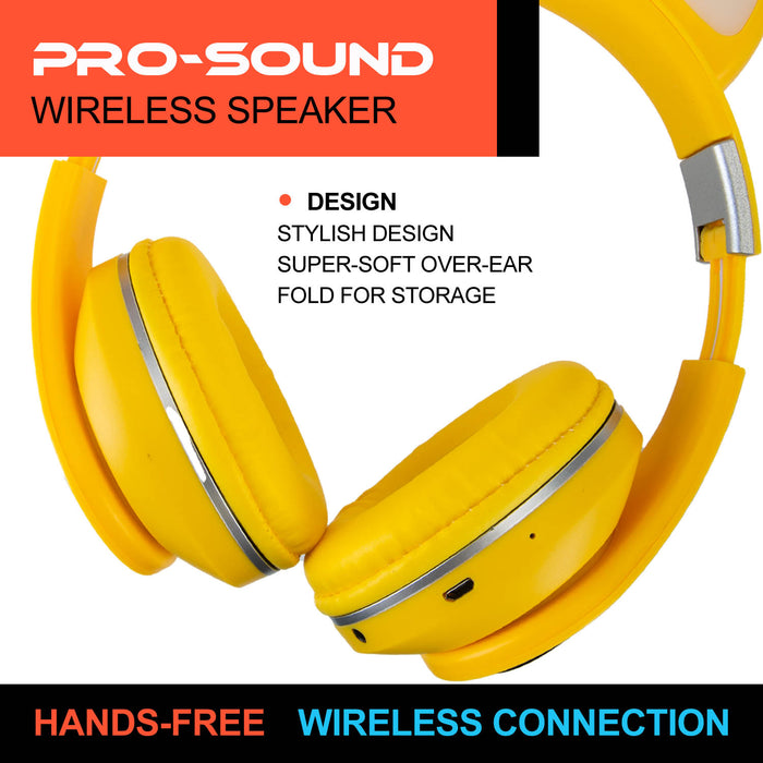 Yellow Cat Wireless Headphones Cute Pastel Ears