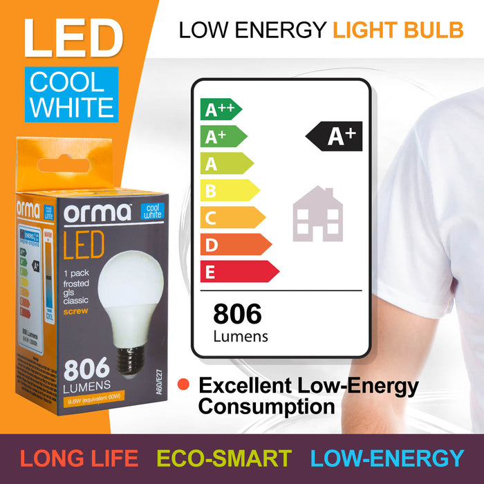 Warm White 9.6W Screw Base Classic LED Frosted Light Bulb - Orma