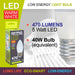 Warm White Candle 5W Screw Base Large LED Frosted E27 Light Bulb - Orma
