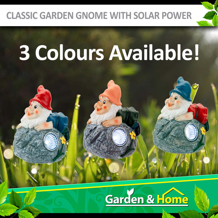 Solar Blue Gnome Rock Garden Light Ornament