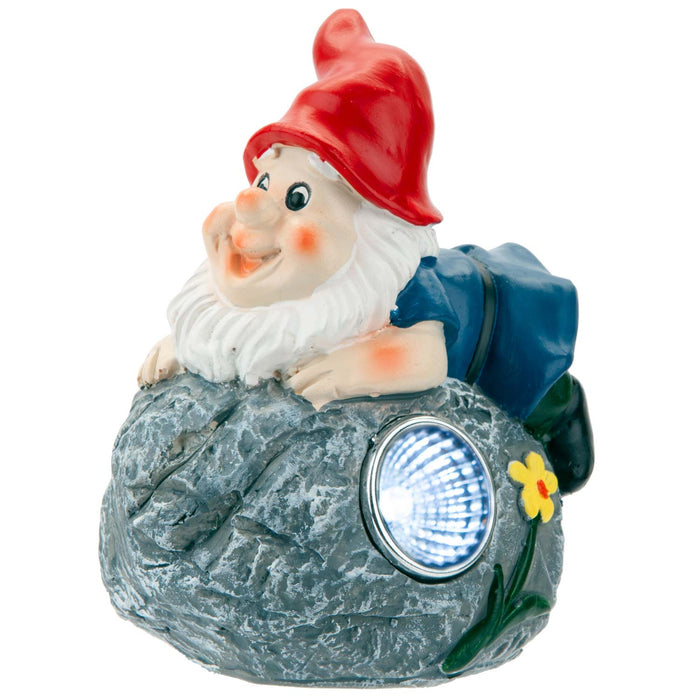 Solar Red Gnome Rock Garden Light Ornament