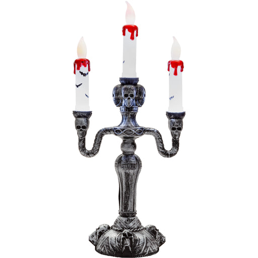 Light Up Triple Candlestick, Halloween Decoration, Spooky Decorations