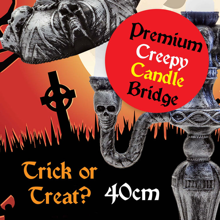 Light Up Triple Candlestick, Halloween Decoration, Spooky Decorations