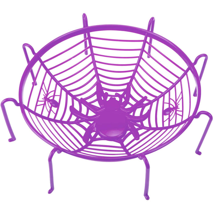 Halloween Sweet Bowl - Spider Web Basket 3D Bowl With Legs Halloween Purple