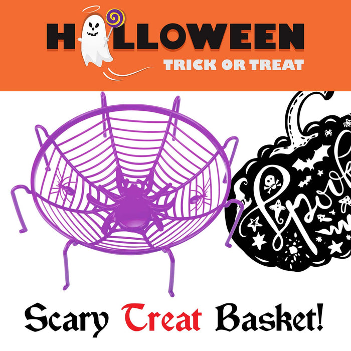 Halloween Sweet Bowl - Spider Web Basket 3D Bowl With Legs Halloween