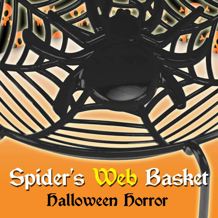 Sweet Bowl Spider Web Basket 3D Bowl With Legs Halloween Party - Black