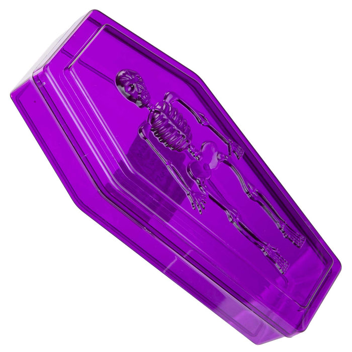 Halloween Sweet Bowl - Skeleton Coffin Box With Lid Scary Halloween Purple