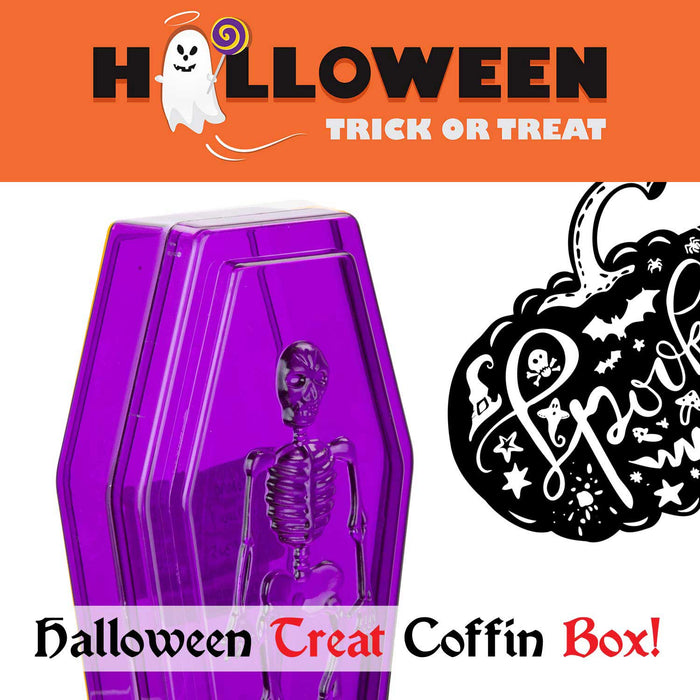 Halloween Sweet Bowl - Skeleton Coffin Box With Lid Scary Halloween