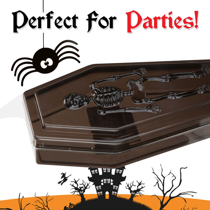 Halloween Sweet Bowl - Skeleton Coffin Box With Lid Scary Halloween Black