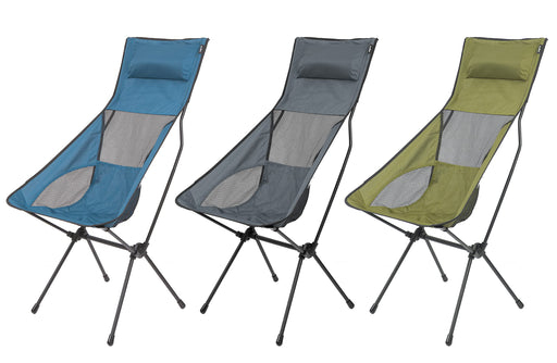 Folding Outdoor Chair with Carry Bag Green Grey or Blue, Pack Away
