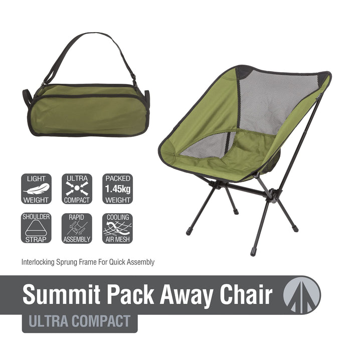 Ultra Light Pack Away Camping Chair (Green)