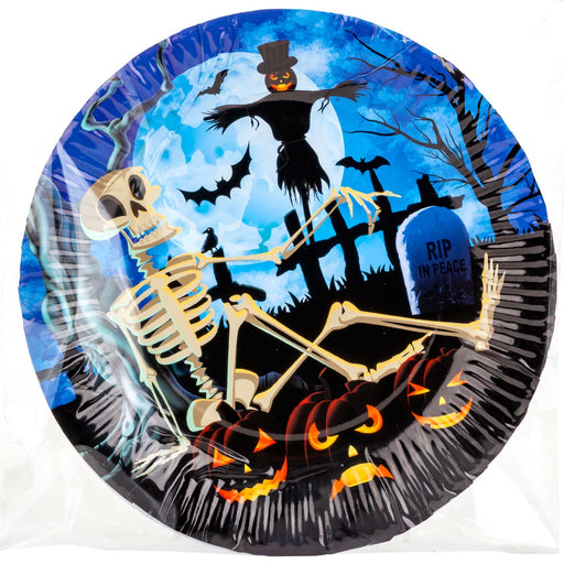Halloween Paper Plates - Graveyard 9” Party - Haunted House