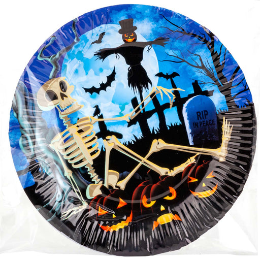 Halloween Paper Plates - Graveyard 9” Halloween Party - Haunted House - 8 Pack