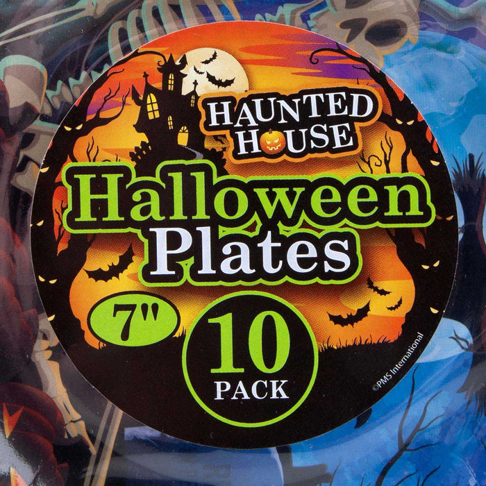Halloween Paper Plates - Graveyard 7” Party - Haunted House