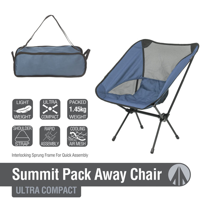 Ultra Light Pack Away Camping Chair (Blue)