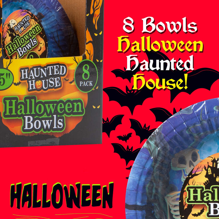 Halloween Paper Bowls - Graveyard 7.5” Paper Bowls Halloween Party - (8 Pack)