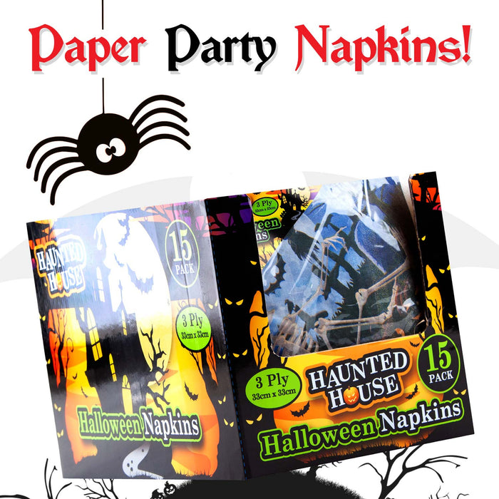 Halloween Napkins, Spooky Serviettes, Halloween Supplies, Novelty Napkins