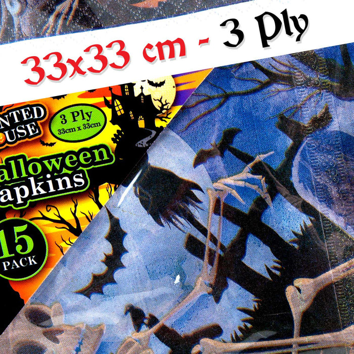 Halloween Napkins, Spooky Serviettes, Supplies, Novelty Napkins