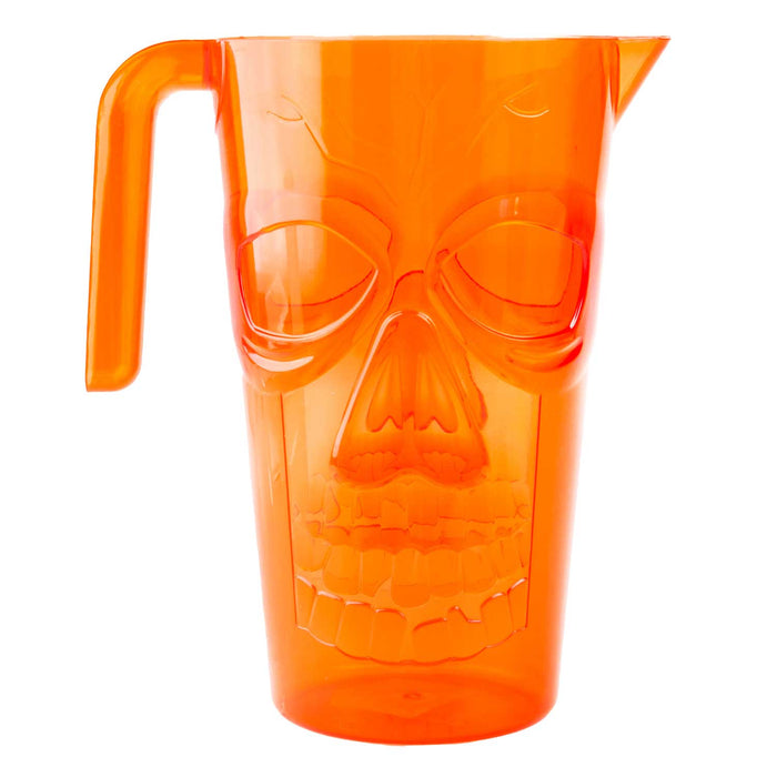 Halloween Skull Jug, Halloween Accessories, Scary Decorations, Spooky Orange