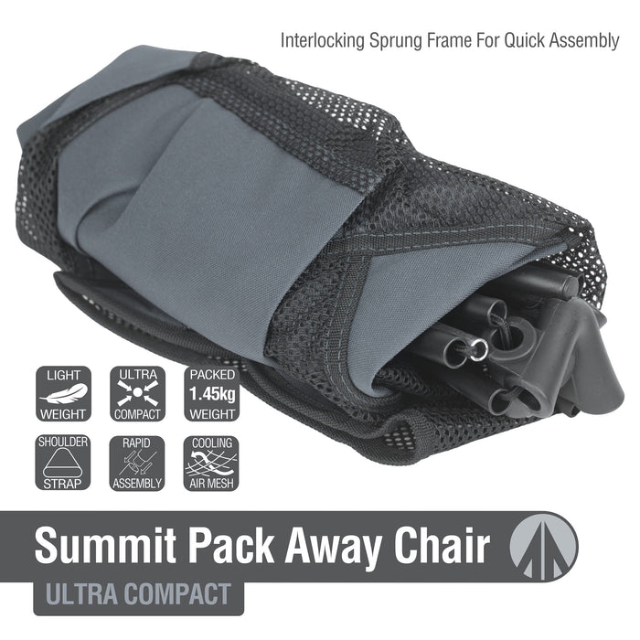 High Back Folding Camping Chair |Ultra Light |Carry Bag| Grey