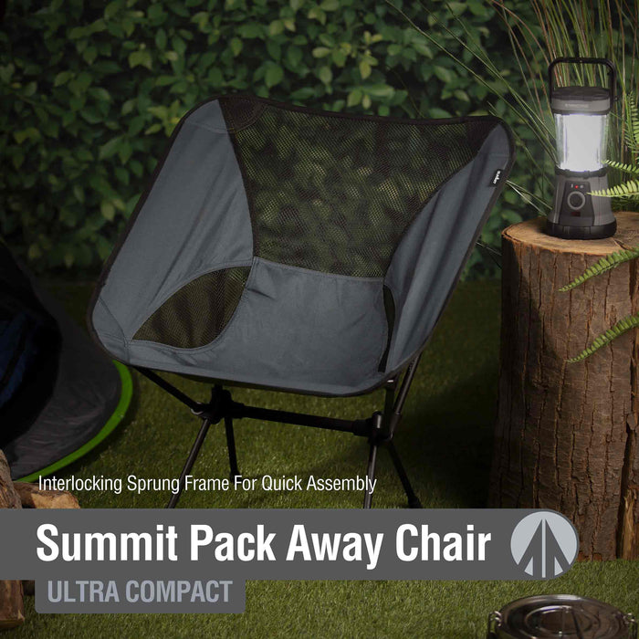 High Back Folding Camping Chair |Ultra Light |Carry Bag| Grey