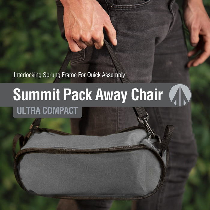High Back Folding Camping Chair |Ultra Light |Carry Bag| Grey