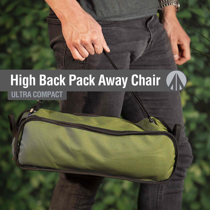 High Back Folding Camping Chair |Carry Bag | Forest Green
