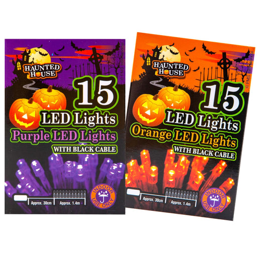 Halloween Lights 2 Pack, LED Fairy Decorations Purple Orange