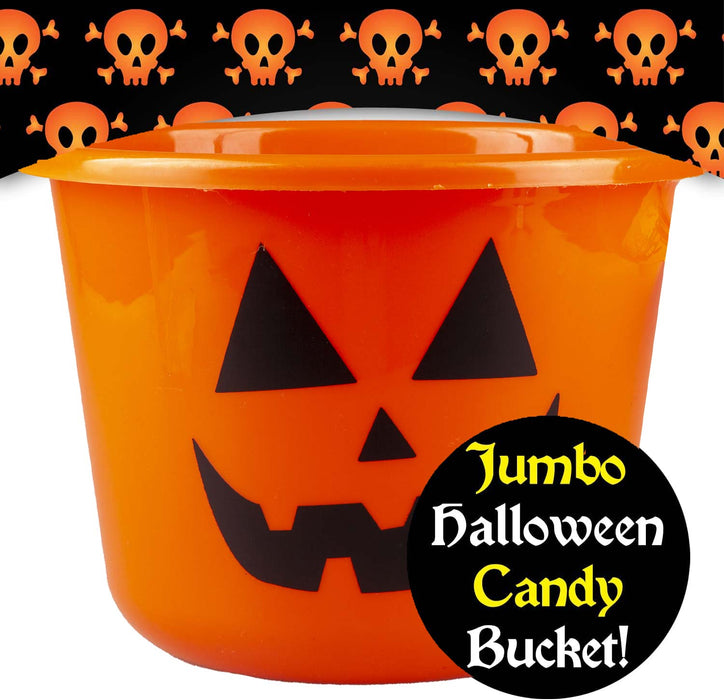 Halloween Candy Bucket Sweet Jumbo Loot Bucket Trick or Treat Bucket Orange