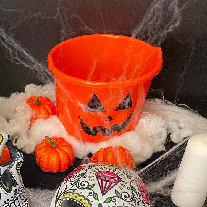 Halloween Candy Bucket Sweet Jumbo Loot Bucket Trick or Treat Bucket Orange