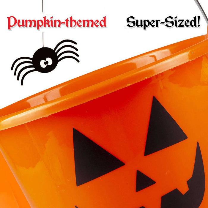 Halloween Candy Bucket Sweet Jumbo Loot Bucket Trick or Treat Bucket Orange
