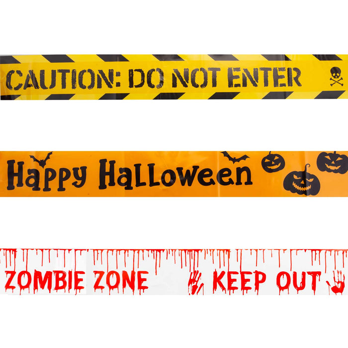 Halloween Tape Decoration Caution Tape, Zombie Zone, Happy Halloween 3m